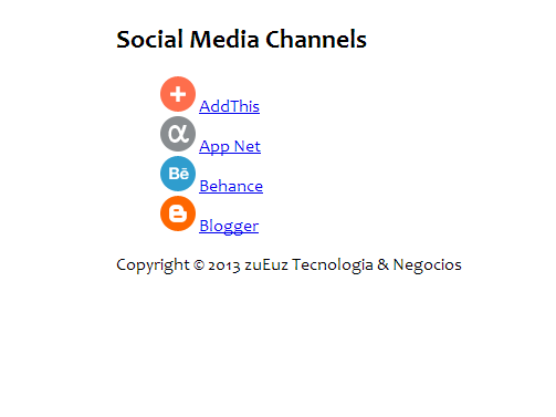 Example social media channels